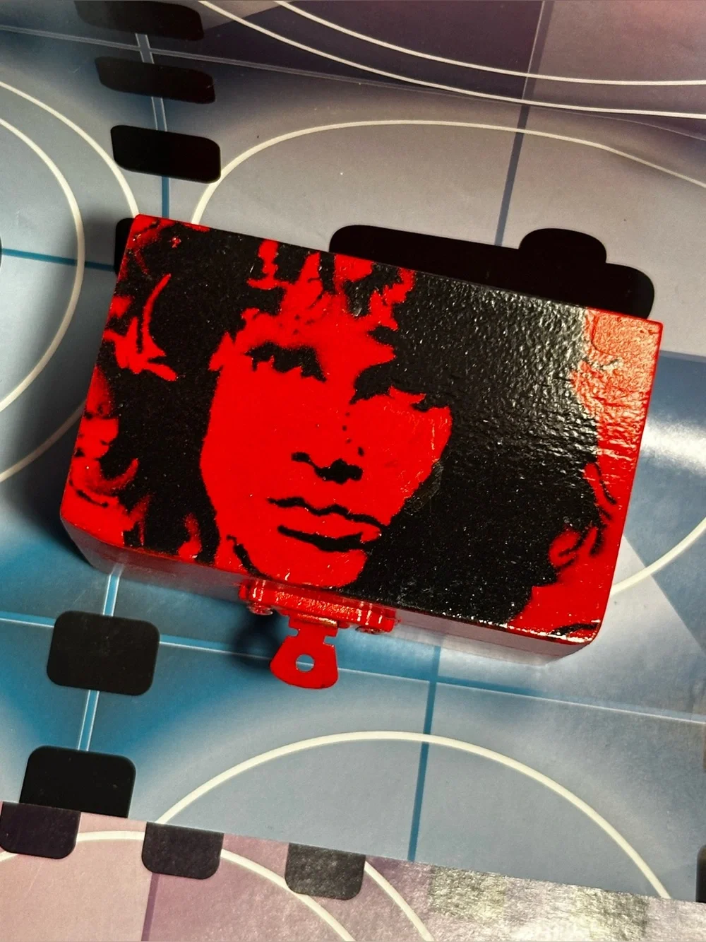 ⚡️Jim Morrison graffiti Rocker Box 🎸 Mini 3”x2”x2” love-notes,ransom-notes